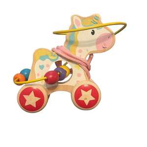 House of Marbles Chunky Wood Unicorn Pull Toy Ages 18 Months+